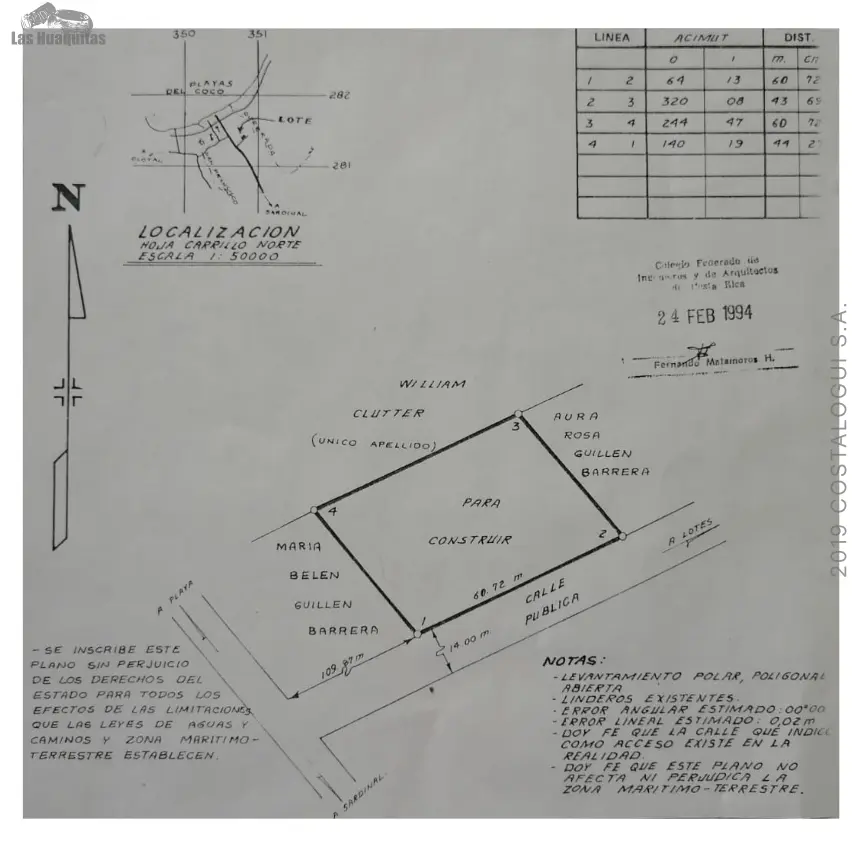 Umgebung von Playas del Coco mit urbaner Infrastruktur und Natur